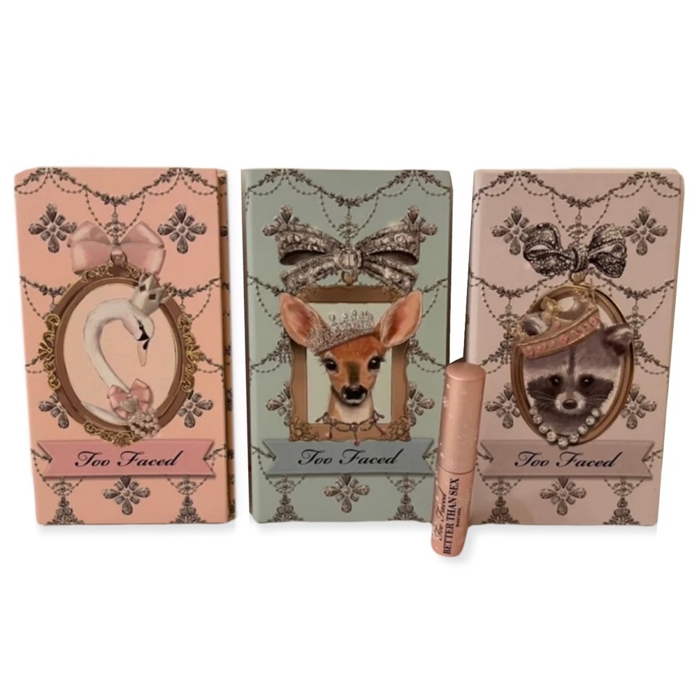 TOO FACED 3 Makeup Pallets Enchanted Wonderland Gift Set Better Than Sex Mascara - Picture 15 of 15